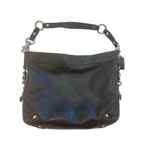 Coach Black Pebble Leather w Chunk Silver Hardware VINTAGE